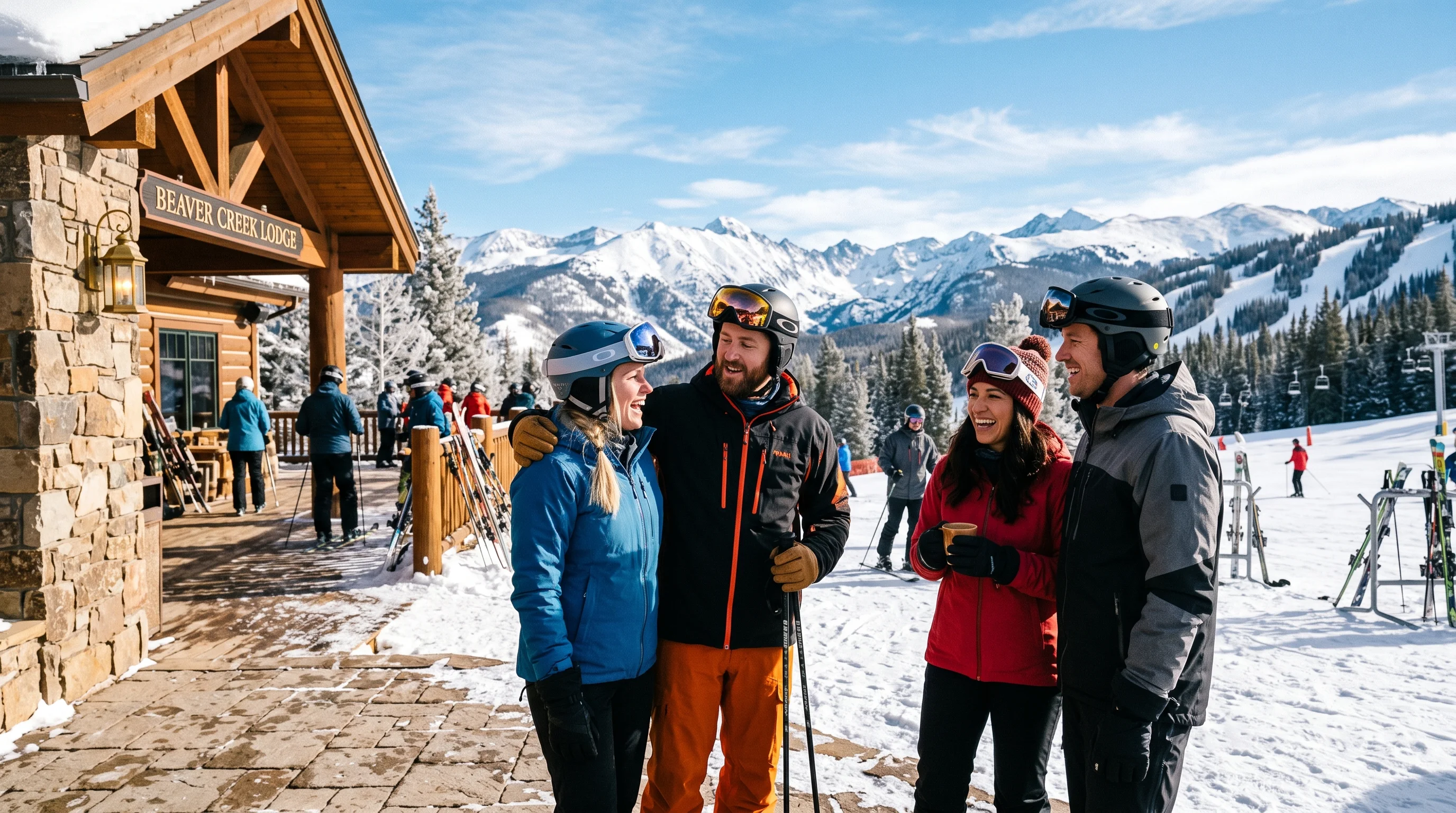 Skiers enjoying a day at Beaver Creek Lodge